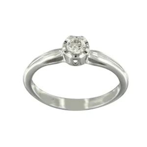 Roman Joyero Anillos<TRISTAN, anillo solitario de oro blanco y diamante