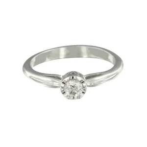 Roman Joyero Anillos<TRISTAN, anillo solitario de oro blanco y diamante