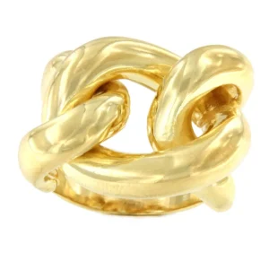 Roman Joyero Anillos<TROVADORA anillo ancho barbado brillo en plata 1ª ley bañada oro