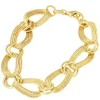 Roman Joyero Pulseras<TURIN pulsera plata 1ª ley bañada oro eslabones lisos y mates