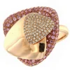Roman Joyero Anillos<TWIST, anillo de oro rosa con triángulos de diamantes de colores