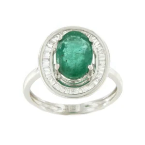 Roman Joyero Anillos<VALS anillo oro 18k de esmeralda rodeadas de taipes de brillantes