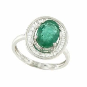 Roman Joyero Anillos<VALS anillo oro 18k de esmeralda rodeadas de taipes de brillantes