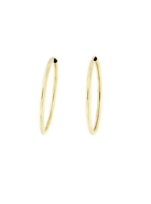Roman Joyero Pendientes<VELVET argollas muy finas en oro amarillo de 18 kilates