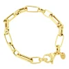 Roman Joyero Pulseras<VITERBO pulsera plata 1ª ley bañada oro eslabones alargados