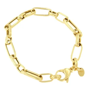 Roman Joyero Pulseras<VITERBO pulsera plata 1ª ley bañada oro eslabones alargados