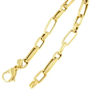 Roman Joyero Pulseras<VITERBO pulsera plata 1ª ley bañada oro eslabones alargados