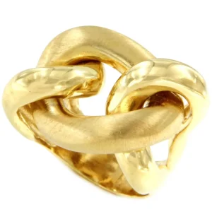 Roman Joyero Anillos<WALKIRIA anillo ancho barbado mate en plata 1ª ley bañada oro