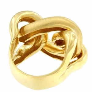 Roman Joyero Anillos<WALKIRIA anillo ancho barbado mate en plata 1ª ley bañada oro