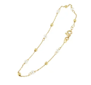 Roman Joyero Pulseras<ZANEL pulsera perlas y bolitas en oro amarillo de 18 ktes